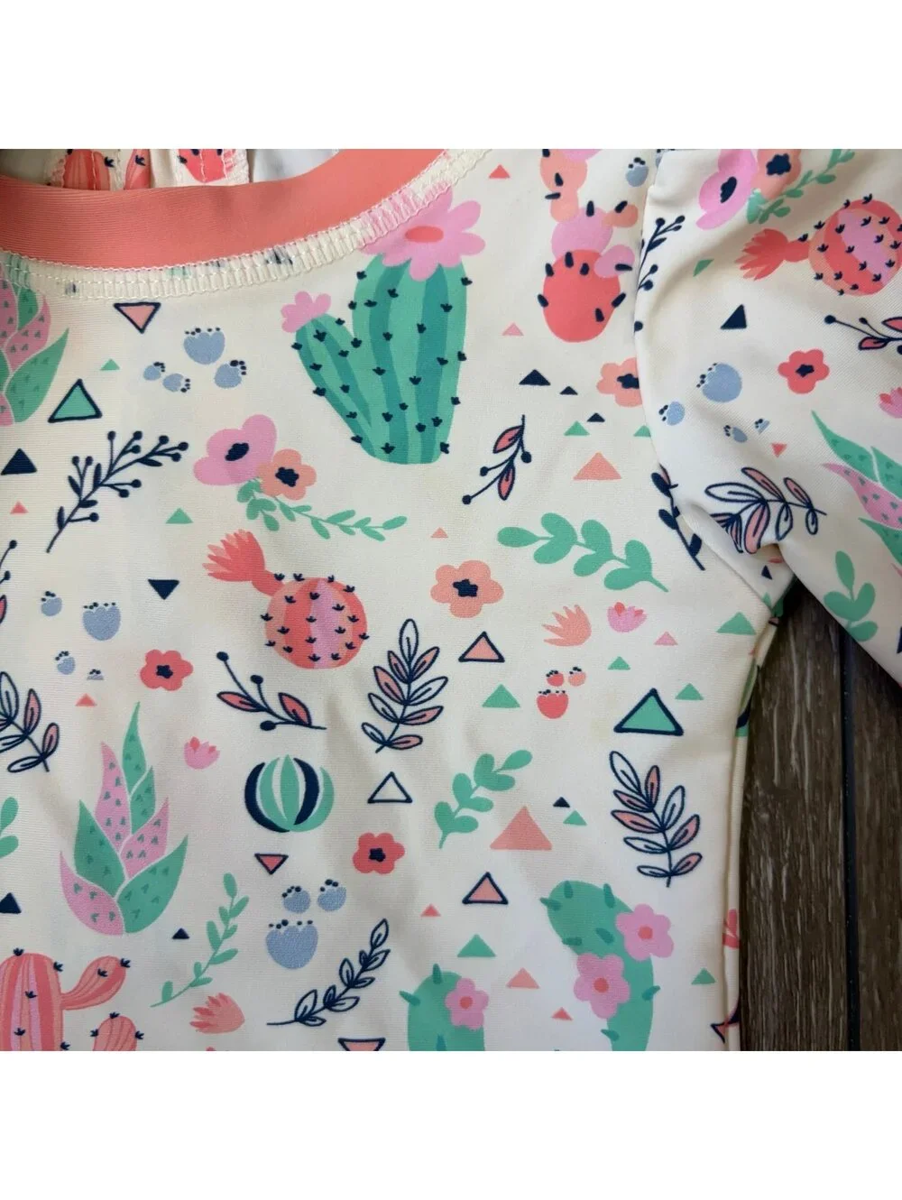 Rufflebutts Desert Blossoms Rash Guard Swimsuit